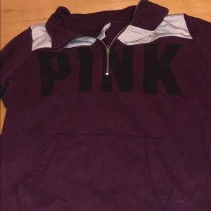 “PINK” burgundy sweater